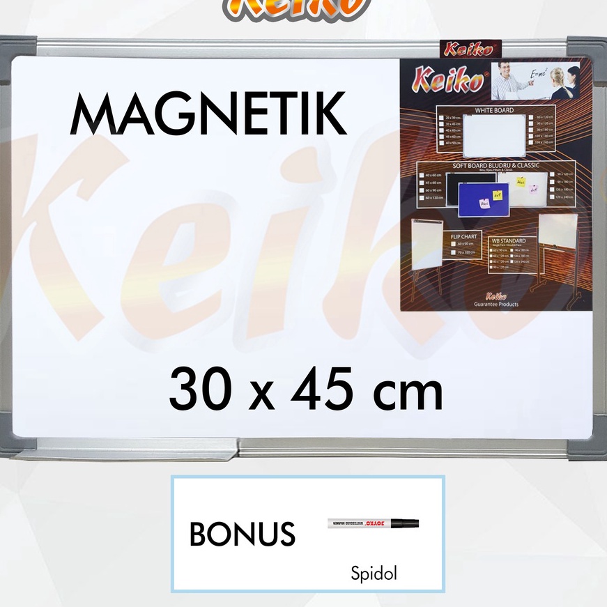

KP8 Papan Tulis Whiteboard White Board Gantung Magnet Single Face Keiko 3 x 45 cm