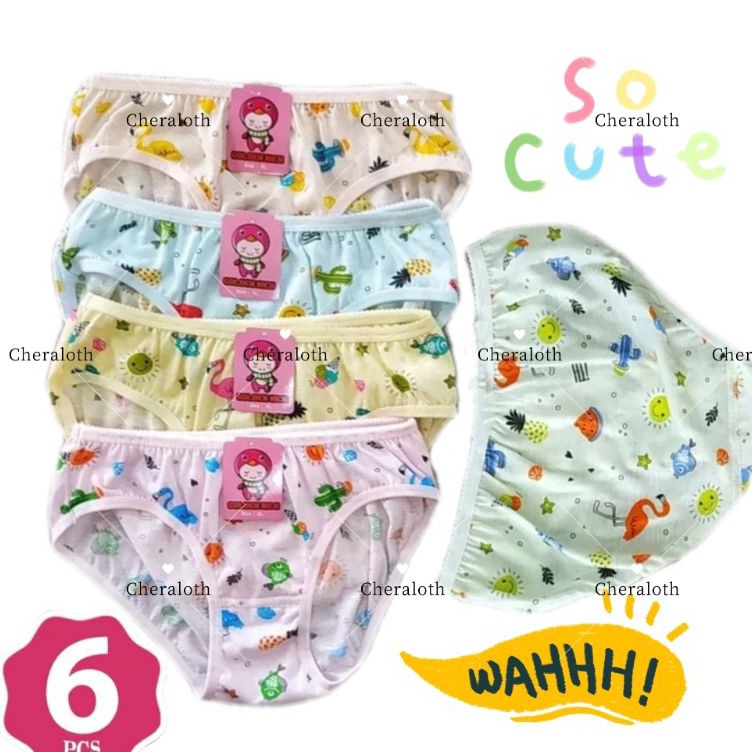 Pasti Promo  6 PCS CD Golden Nick Anak Perempuan  Motif Bergambar  Golden Nick 1187  Size M L XL