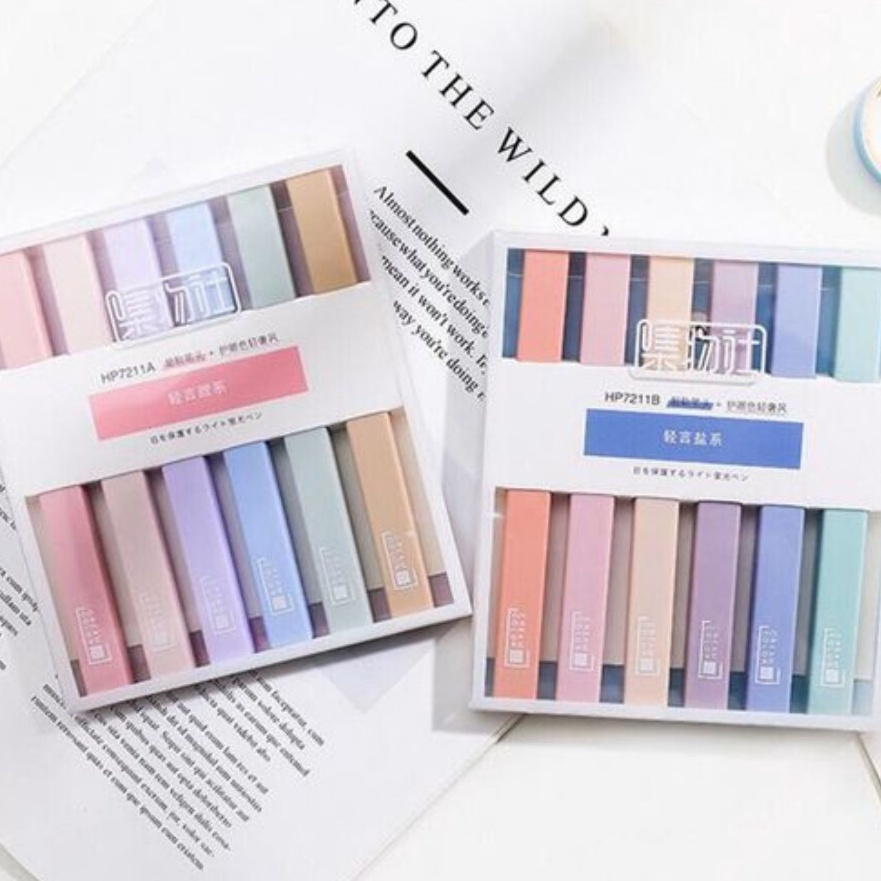 

KI3 Flashee Highlighter Spidol 6 PCS Highlighter 2 In 1 Double Brush Spidol Warna Pastel