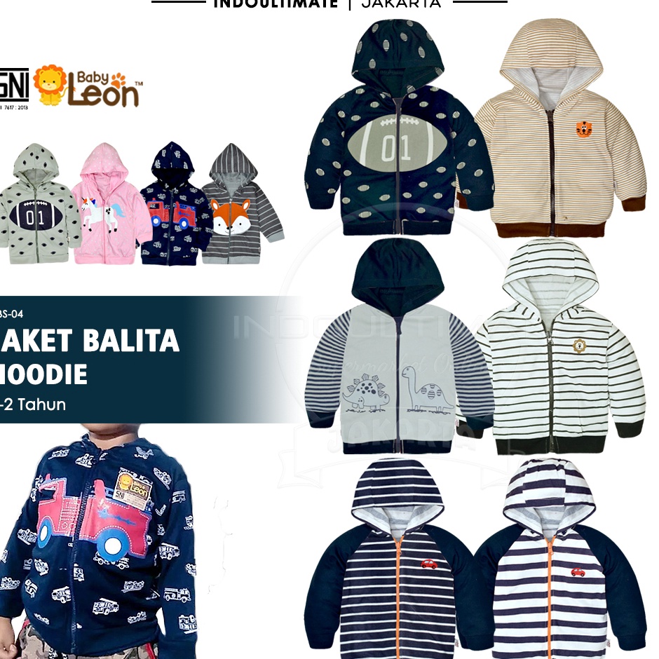 SALE  Jaket Anak Balita Jaket Kupluk Resleting Gambar Sablon JBS4 Pakaian Bayi Baju Bayi Baju Anak J