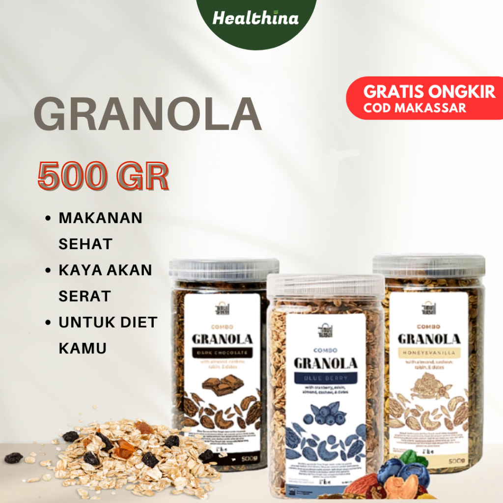

Granola Timur Tengah 500 gr/Makanan Diet Sehat/Outmeal Sereal/(COD Makassar)