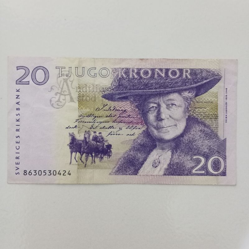 Uang Swedia 20 Kronur Kronor Seri Lama - Sweden Sverige