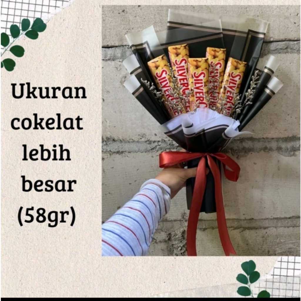 

BUKET SILVERQUEEN BESAR 58 gr REALPICT // BUKET ULANG TAHUN BUCKET KADO HADIAH VALENTINE