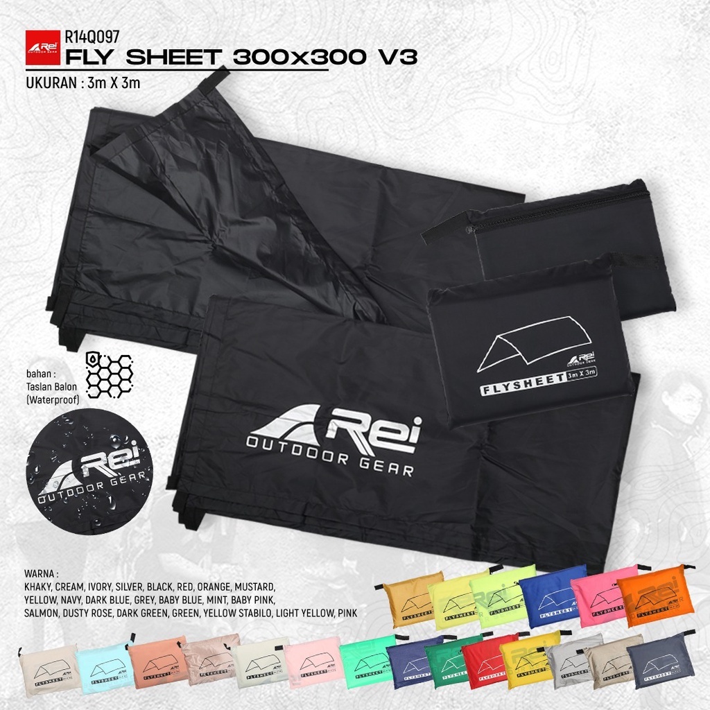 Flysheet / Penutup Tenda 300 x 300 CM Waterproof Arei Outdoorgear