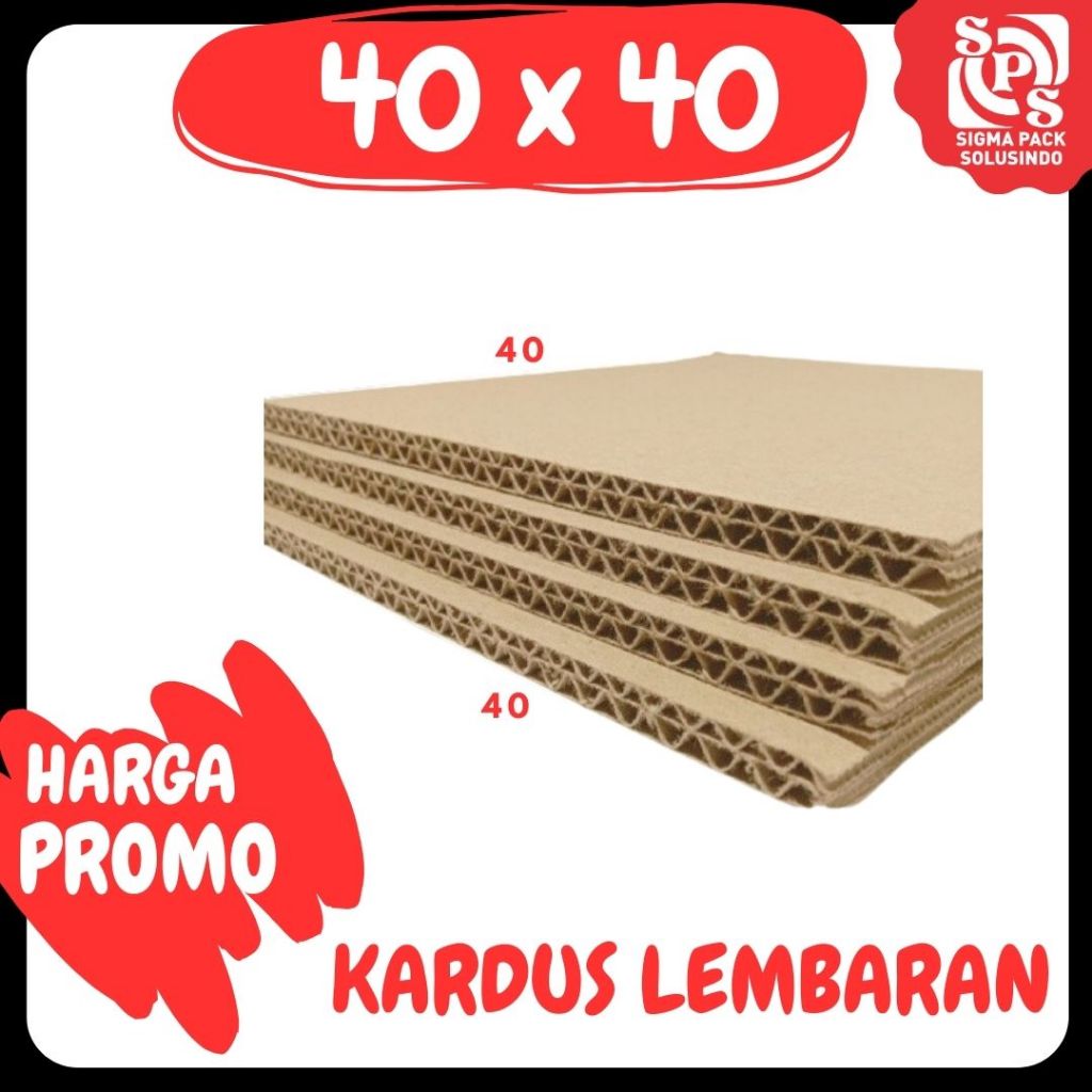 

Kardus Lembaran 40x40 / 40x30 / 40x20 / 40x10 Sheet Polos Double Wall Coklat Karton Warna