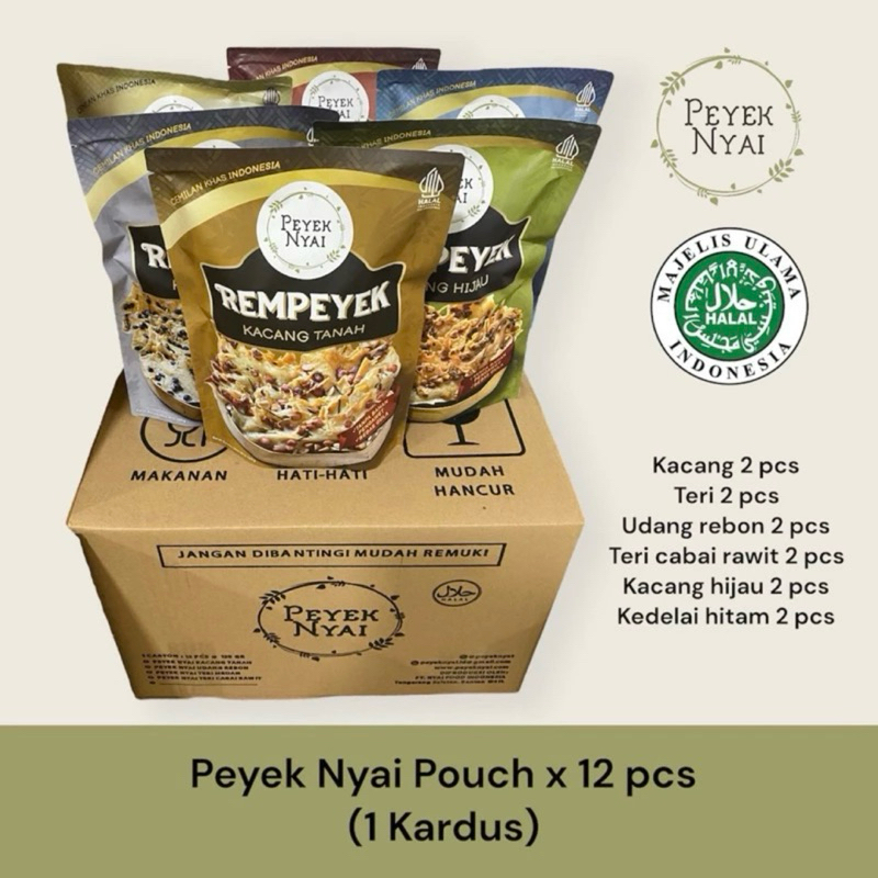 

Peyek Nyai - Paket Rempeyek Pouch (1 Lusin/Kardus)