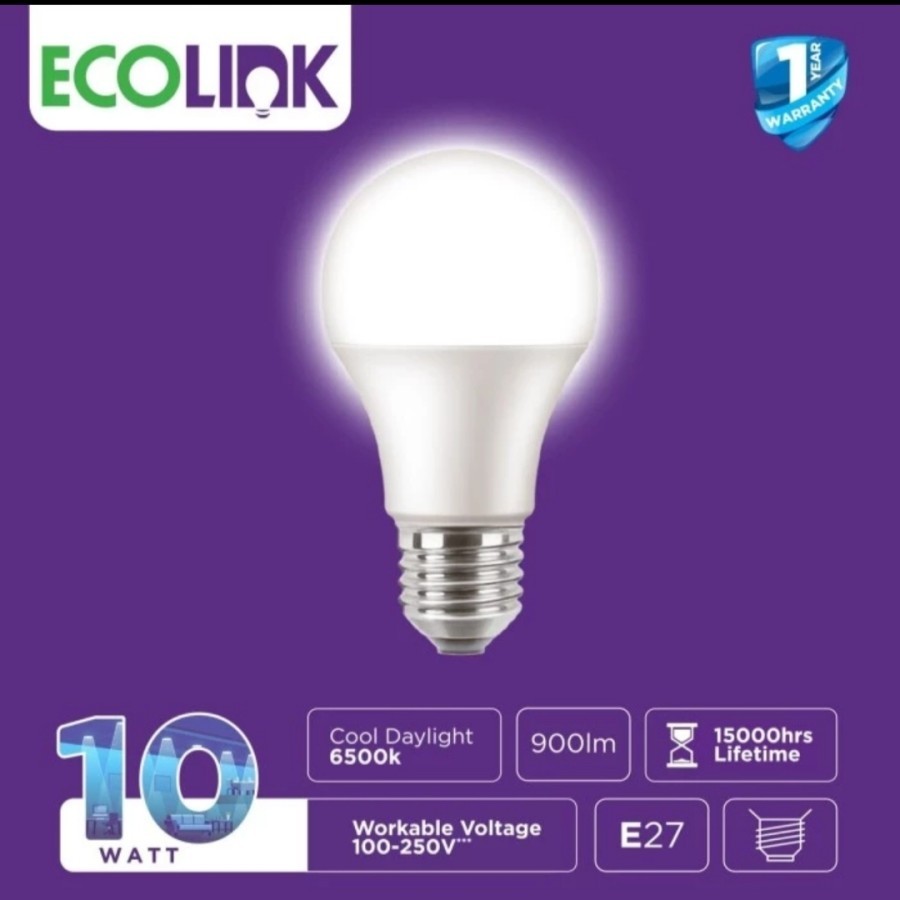 Lampu LED Ecolink 10 Watt Cahaya Putih