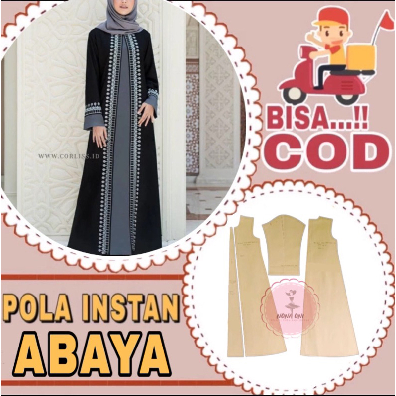 BISA COD✔️ Pola baju instan GAMIS ABAYA Sherlin - pola jahit gamis abaya - pola jiplak gamis abaya w