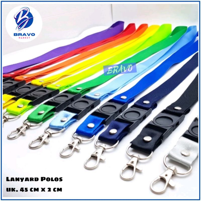 

Tali Lanyard Gantungan ID card Name Tag Polos Ukuran 45 cm x 2 cm Bahan Nylon Polos
