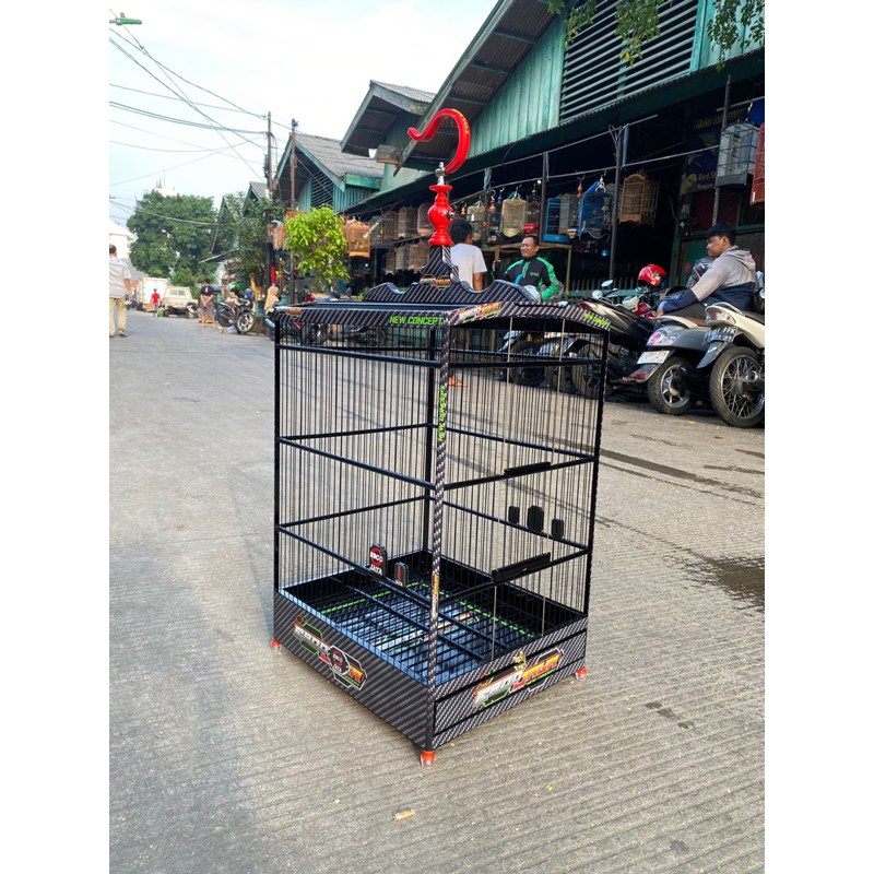 SANGKAR KANDANG KOTAK EBOD DECAL RUJI KECIL FIBER NO 2