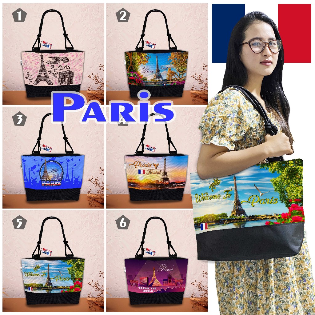 TAS TOTE BAG PARIS, TAS SOUVENIR NEGARA FRANCE