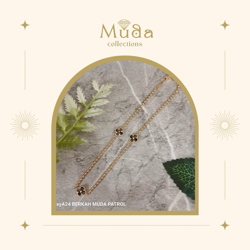 Gelang Kaki Emas Dewasa Model Bunga Rantai Biji Pedes Kadar 375/8k