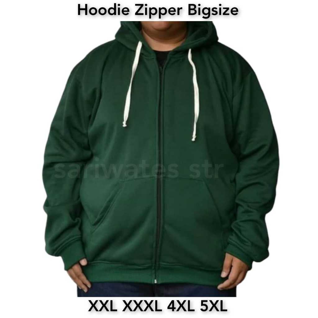 Jaket Polos Jumbo Pria Sleting Hoodie Bigsize Zipper Sweater Oversize Green Leaf XXXL XXXXL XXXXXL