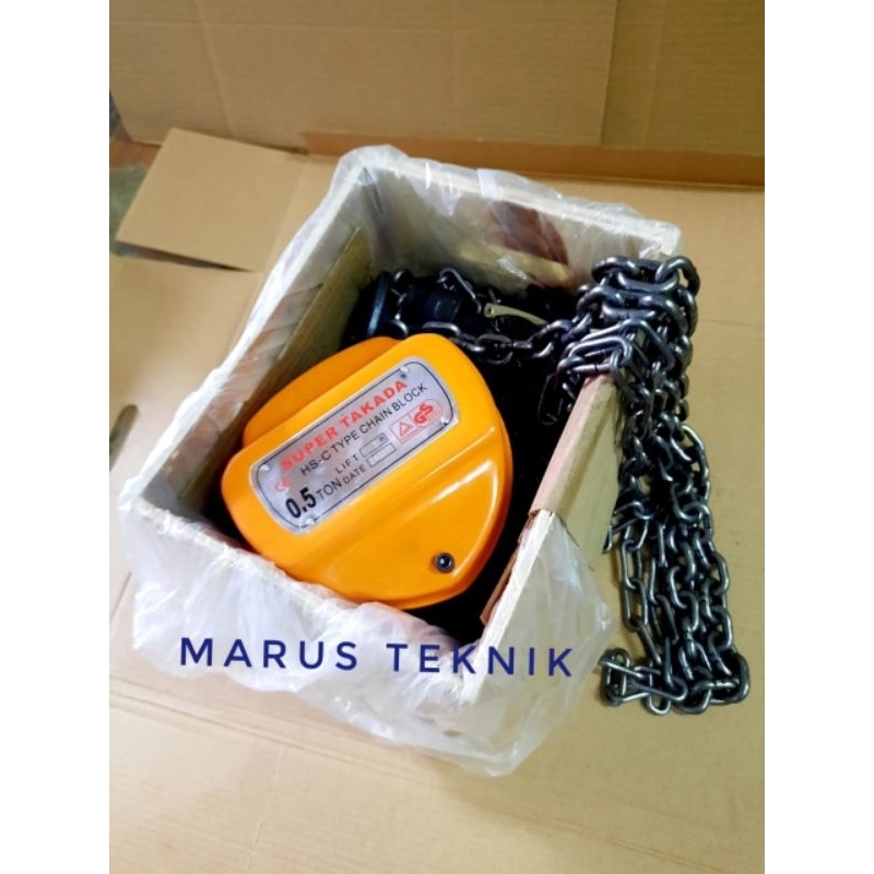 Takel /Derek /Chain Block 1/2 Ton x 5m Supertakada