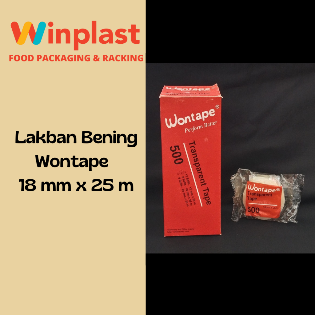 

Wontape Lakban / Isolasi / Selotip 18 mm x 25 m