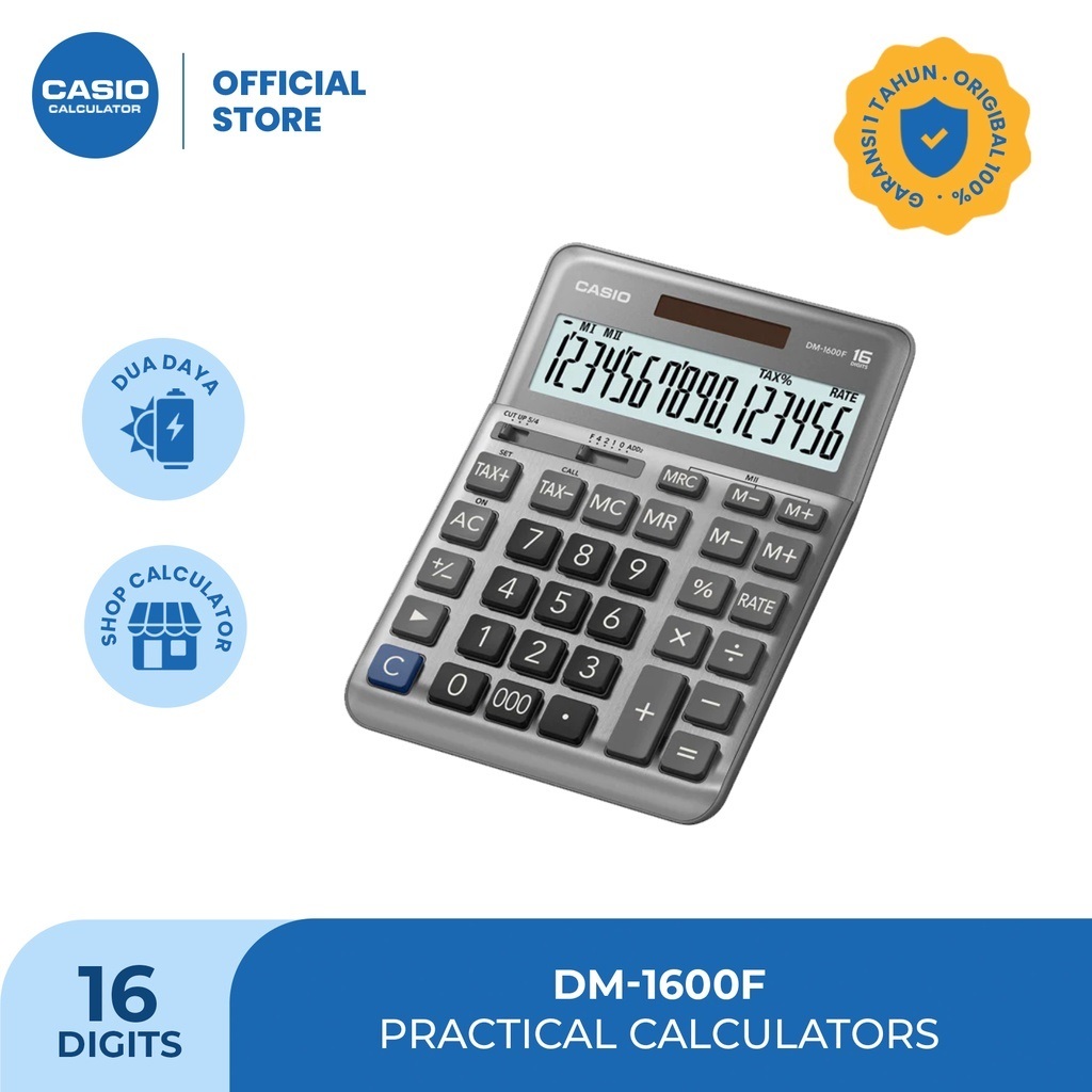 

CASIO KALKULATOR DM-1600F - Kalkulator Kantor - 16 digit