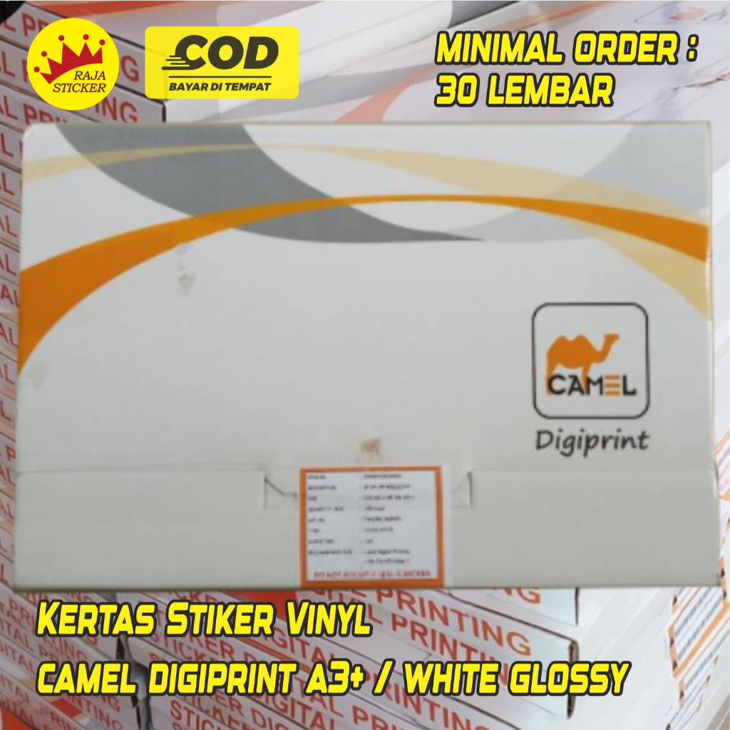 

Kertas Stiker Vinyl Laser A3+ / Bahan Sticker Vinyl Digital Printing / min. 30 lembar