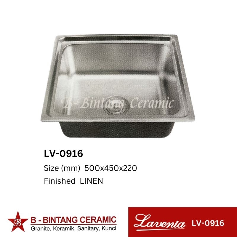 LAVENIA Sink Cuci Piring LV-0916 60x45x22 