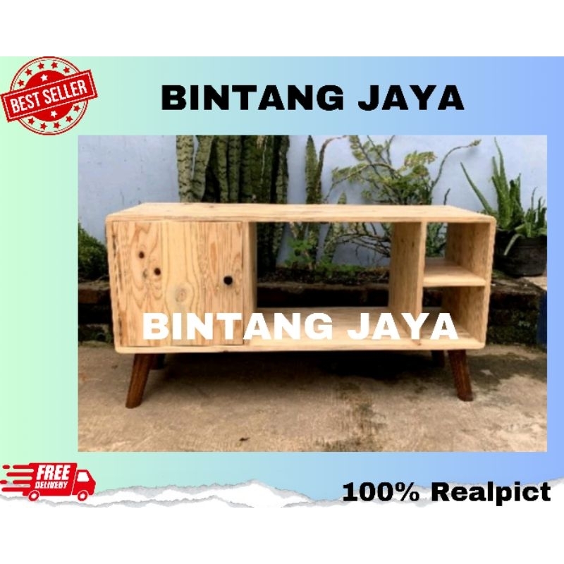 Meja Tv Kayu Mahoni Minimalis Kekinian Murah