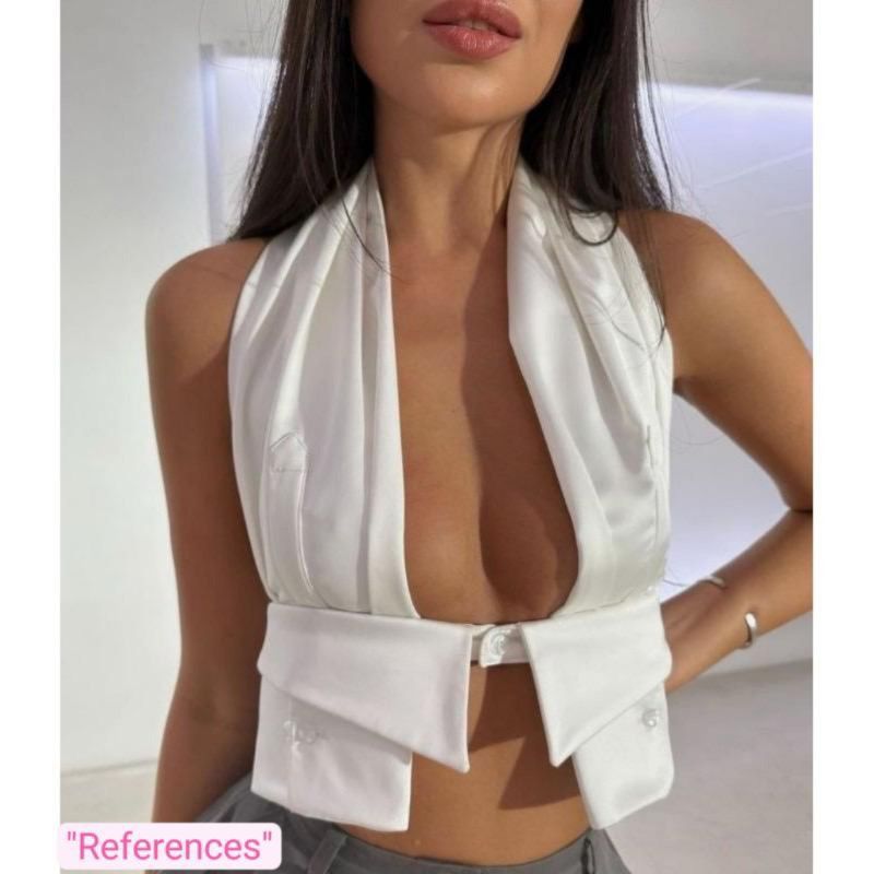 Riana Sexy Top Backless / tanktop v neck