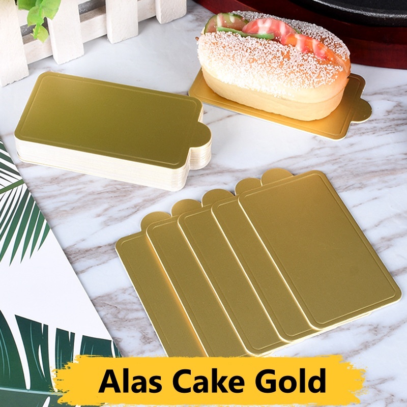 Norden - ALAS CAKE GOLD PERSEGI - Tatakan Kue Mini Slice Cake Board Cakeboard Papan Emas Murah Medan
