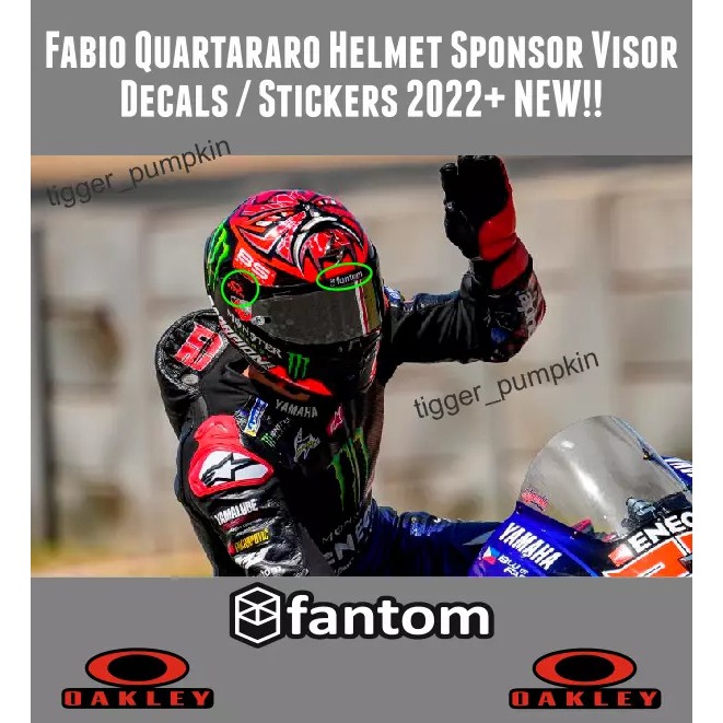 STICKER HELM VISOR DECAL FOR FABIO QUARTARARO MOTO GP HIGH QUALITY