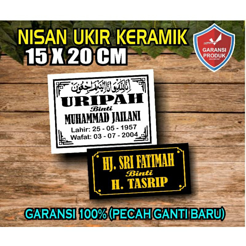 ( HARGA GROSIR ) Reques Nama Batu Nisan KERAMIK 20x15 CM dan 10x20 CM super murah.Harga Ekonomis(Bis
