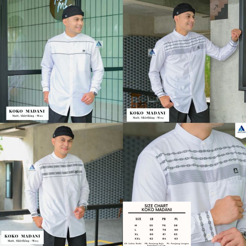 Koko Putih Variasi Bordir Lengan Panjang MADANI White By ANTUM