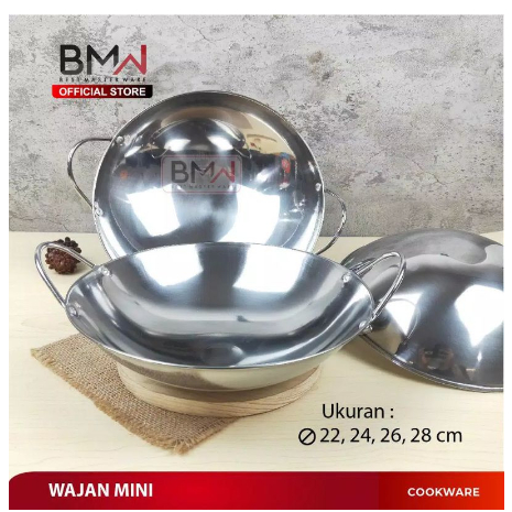 Wajan kecil stainless 28cm / Wajan mini / Kuali panci penggorengan stenles kecil