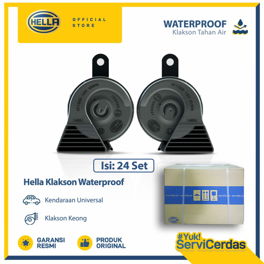 Klakson Waterproof Hella 12V (DUS / 24 SET) - Klakson keong mobil motor