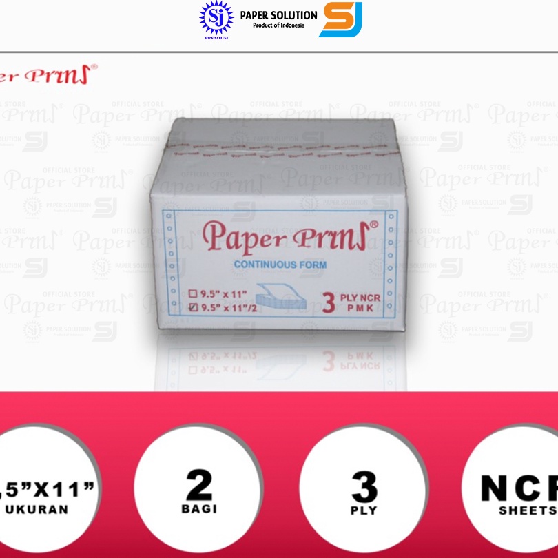

FG2 Paperpryns Kertas Continuous Form 3PLY NCR PRS 95 x 112 Bagi 2