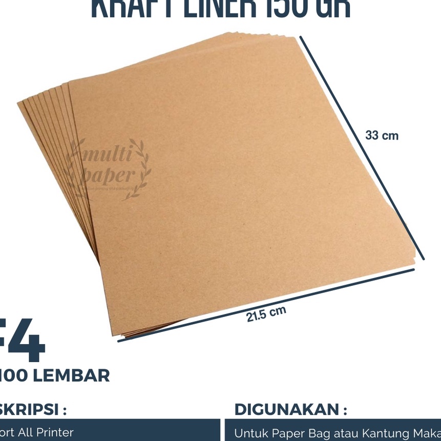 

Hot Kertas Kraft F4 Liner 15 gsm isi 1 lembar Kertas Kraft Coklat Liner 15 gsm