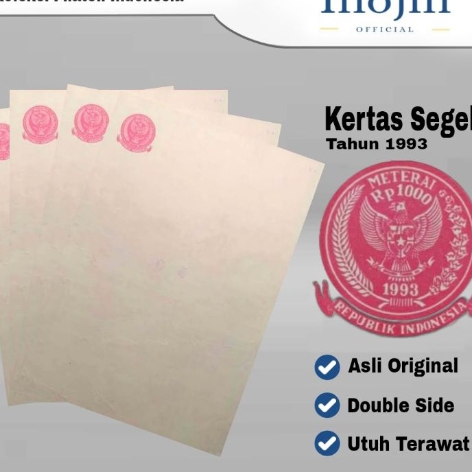 

FG2 Kertas Segel Tahun 1993 Double Side Asli Original