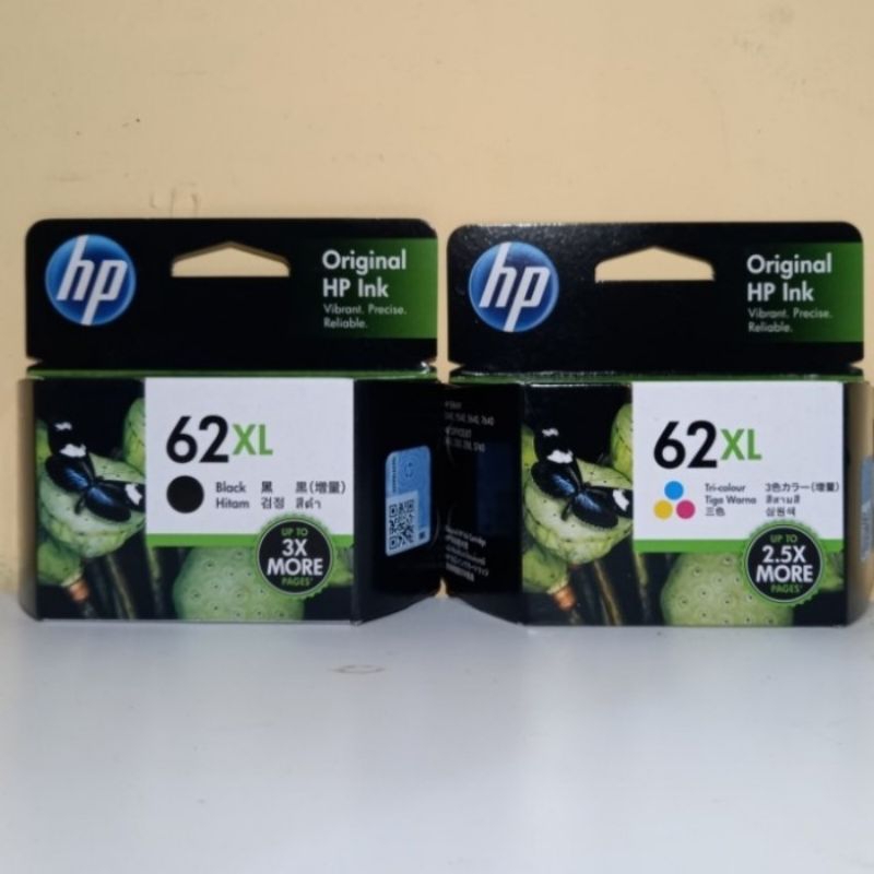 Tinta hp 62 XL black & colour original ink catridge