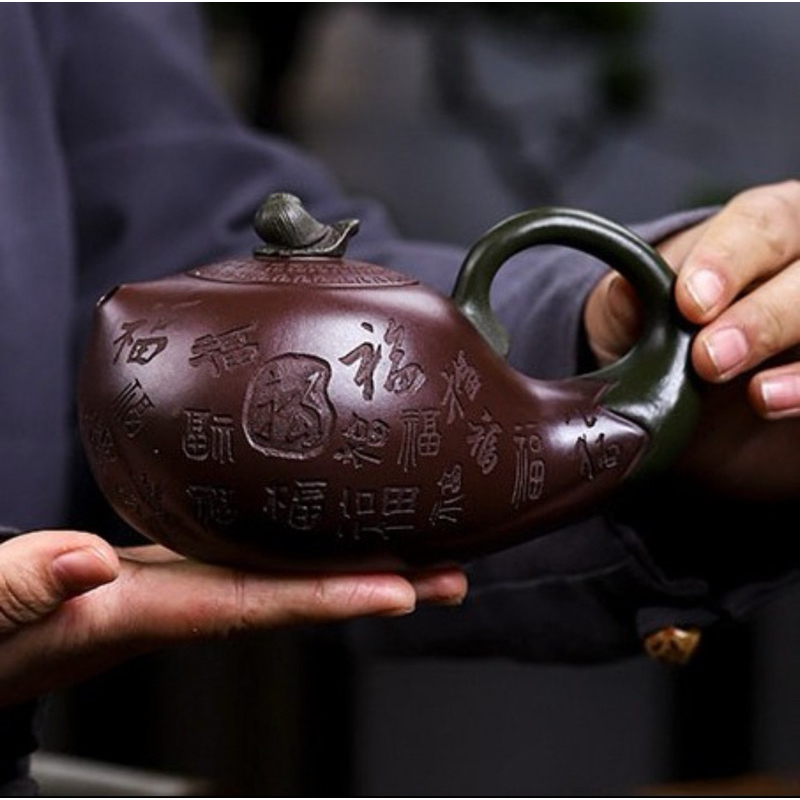 Authentic Yixing Purple Mud Eggplant Rhyme Baifu TeaPot