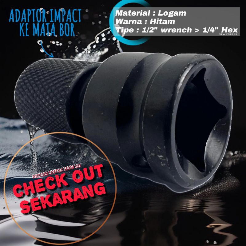 ADAPTOR IMPACT KE BOR MATA obeng angin sekrup hex konektor impact driver