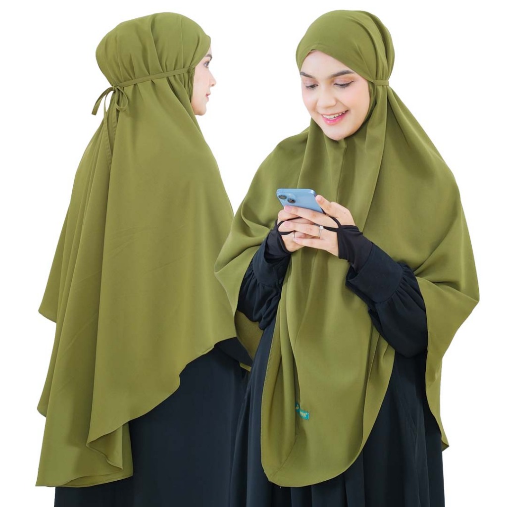 Sumayya L | Kerudung Bergo Jilbab Instan Hijab Khimar Syari Maryam Jumbo Tali Premium Non Pet Wolfis