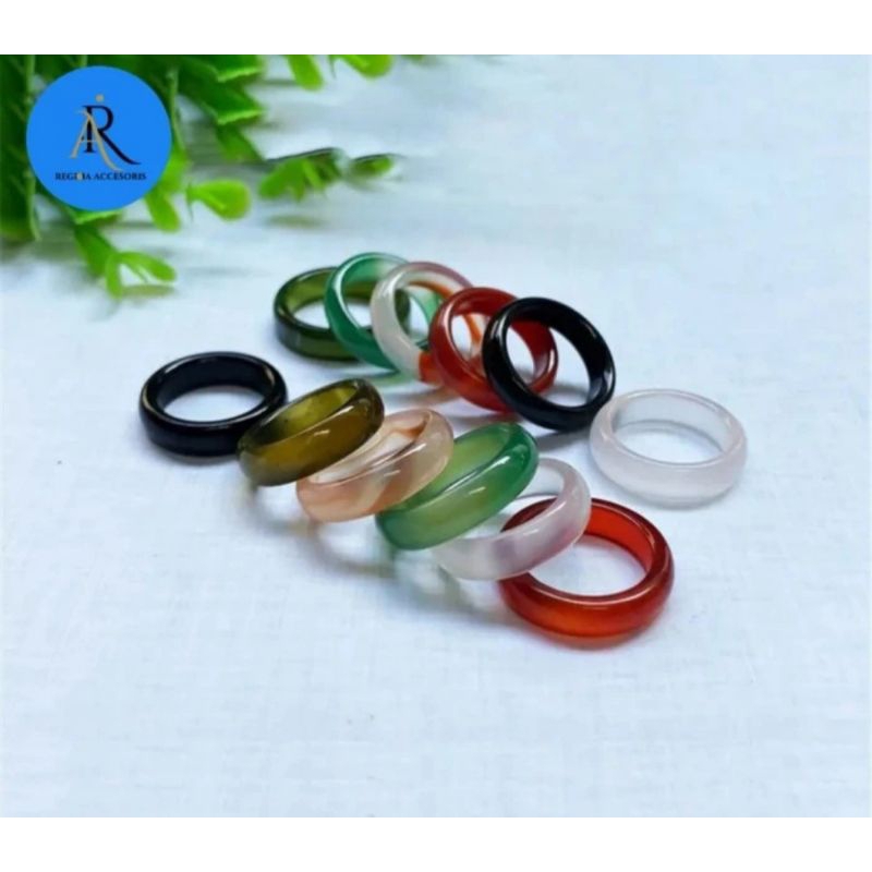 Cincin Pria Wanita Manau Dari Batu Alam Agata