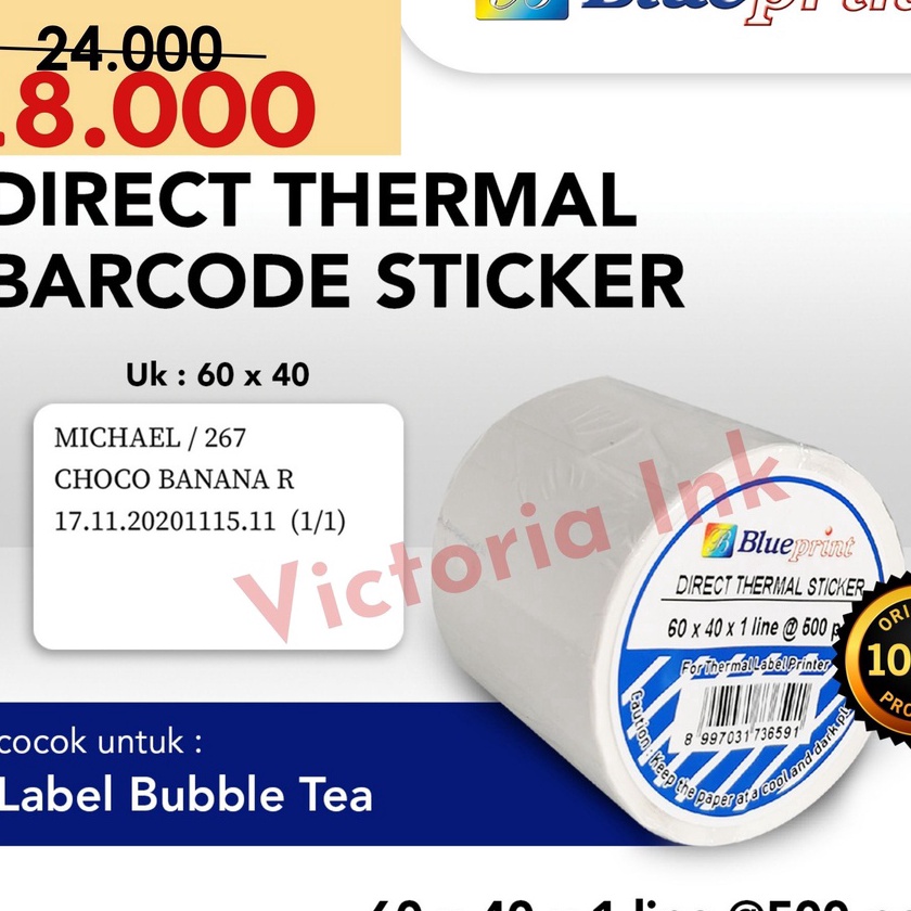 

KI3 Direct Thermal Label Sticker BluePrint 6x4 Isi 5 Stiker Blueprint 64 5pcs Label