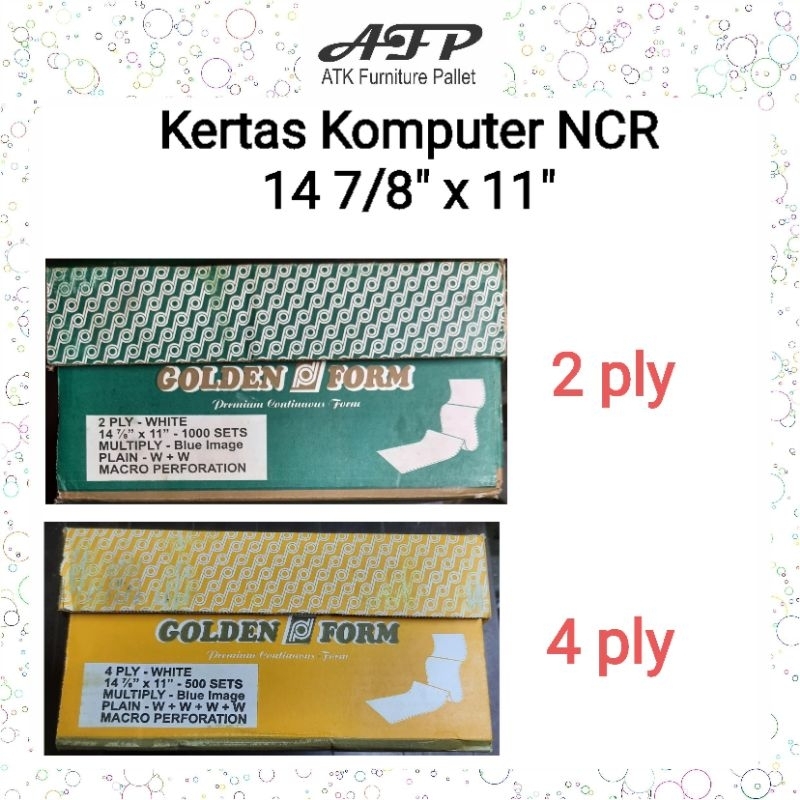 

Kertas Komputer Continuous Form Besar NCR Putih 2 4 Ply 14 7/8 × 11
