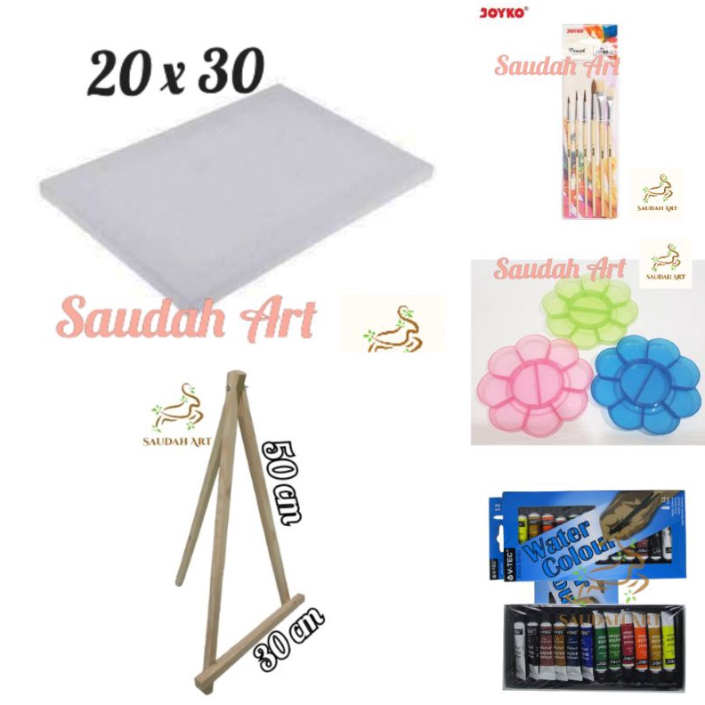 

KUALITAS OKE Paket Lukis Lengkap kanvas 2x3kuaspaletcat air 6mleasel 3x5
