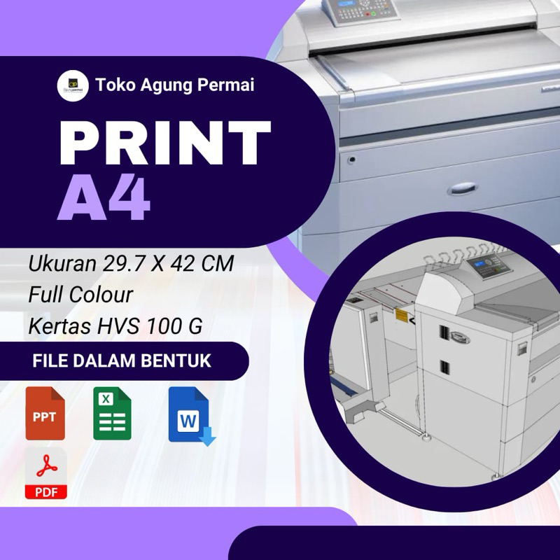 

Print Colour Ukuran A4 HVS 100grm