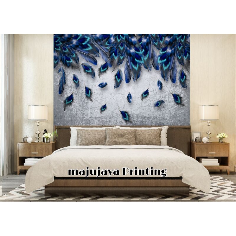 Wallpaper 3D Custom Motif Bulu – Pilihan Tepat untuk Dekorasi Rumah, wallpaper kamar tidur