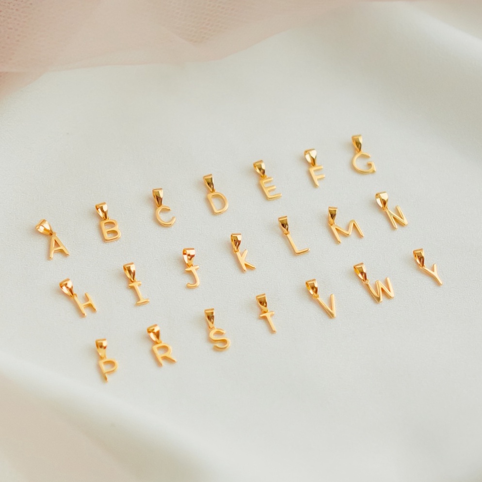 KODE Q23Q Aeroculata Initial Pendant Liontin Wanita Liontin Huruf Alphabeth Initial Perak 925 Sterli