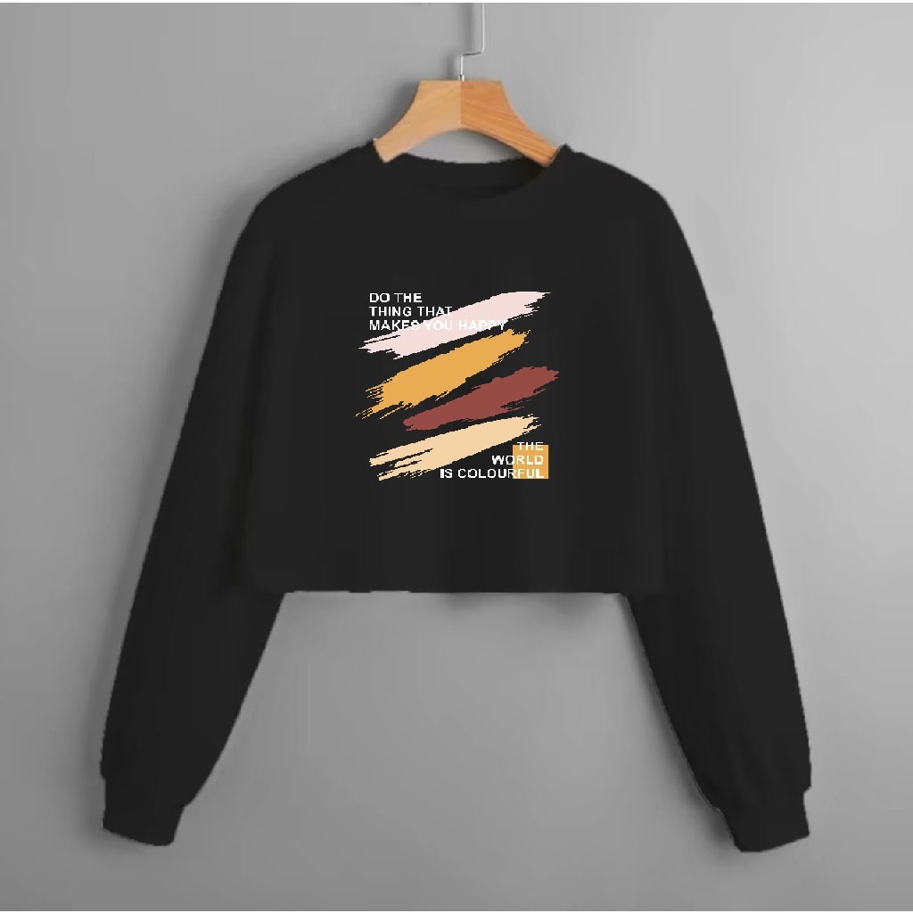 COD KAOS CROP TOP LENGAN PANJANG OVERSIZE /CROP TOP KOREA/CROP WANITA