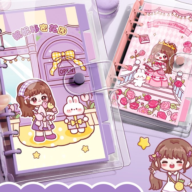 

Istimewa Buku binder karakter lucu Buku tulis aesthetic Spiral notebook looseleaf cute korea Buku catatan Agenda diary Scrapbook jurnal Daily planner handbook DIY sekolah kantor pelajar