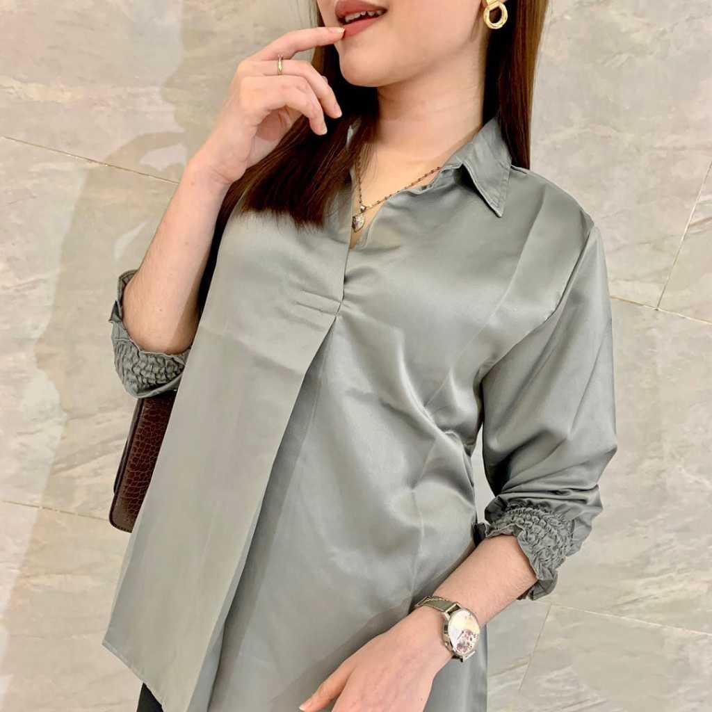 BLOUSE KEREN / KEMEJA WANITA / ATASAN WANITA / KEMEJA SATIN / BLOUSE SATIN PREMIUM BAHAN BAGUS BAGUS