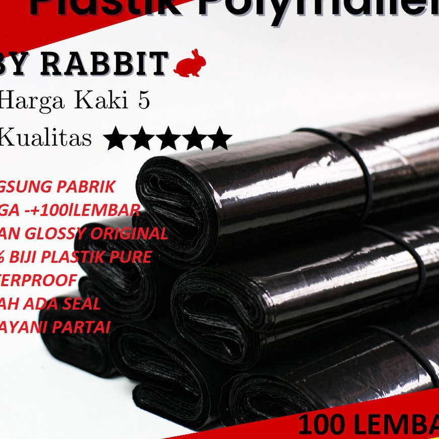 

KP8 polymailer kantong online hitam glossy 2x4 kantong Plastik polymailer amplop packing online