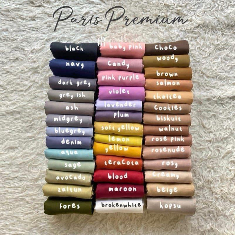 PARIS PREMIUM | SEGI EMPAT JILBAB POLOS PREMIUM | KHUSUS KODIAN | GROSIR HIJAB |  PARIS PREMIUM JAHI