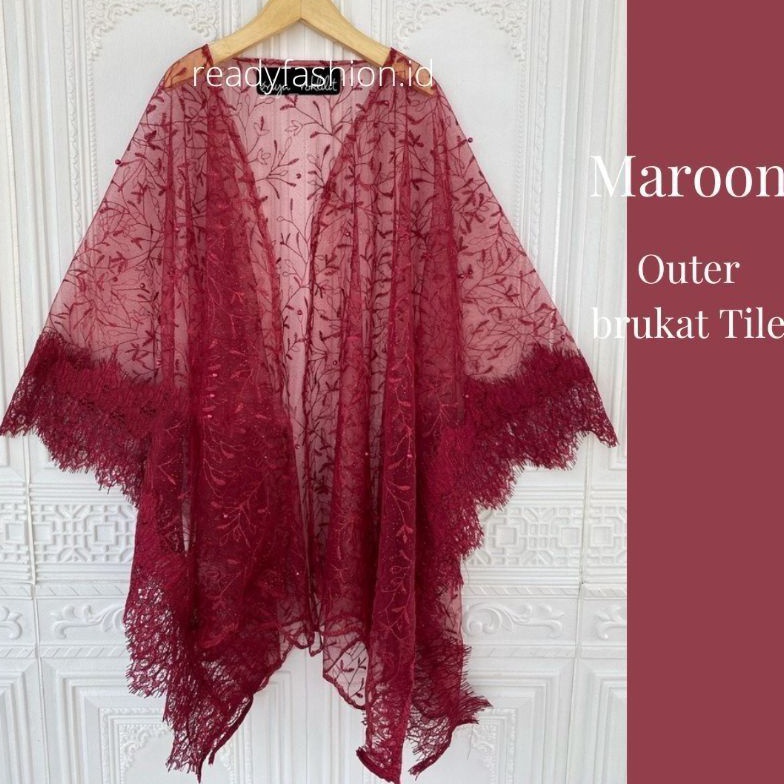 KODE C7C OUTER KEBAYA TULE COD CARDIGAN TILE TILLE TULLE ROMPI NAVY MARUN HITAM MOCCA DUSTYPINK ABU 